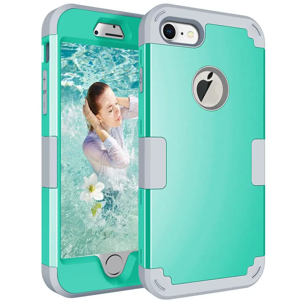 For iPhone 8 Plus Heavy Duty Armor Shockproof Hybrid Tough Hard Case Cover |