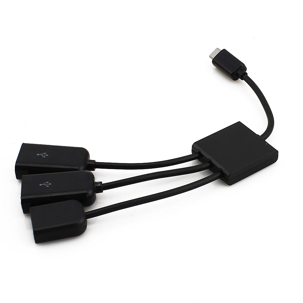 CHUYI Dual 3 в 1 Micro USB хост OTG концентратор адаптер кабель конвертер удлинитель зарядка