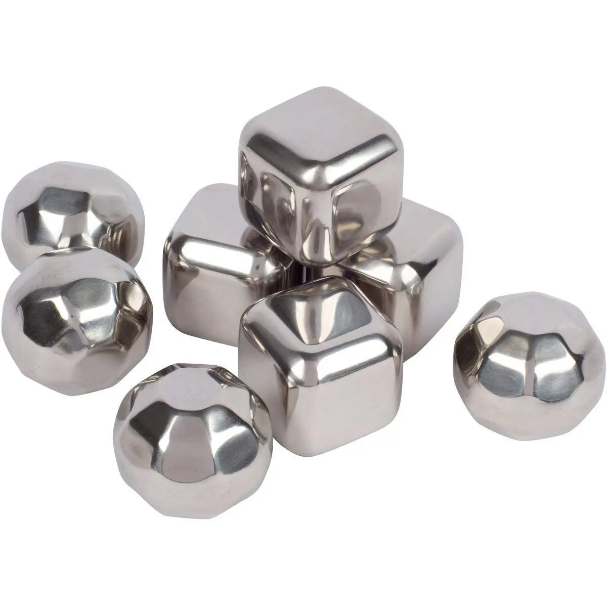 Камни для виски набор из 8 кубиков льда и бриллиантов нержавеющей стали с лотком