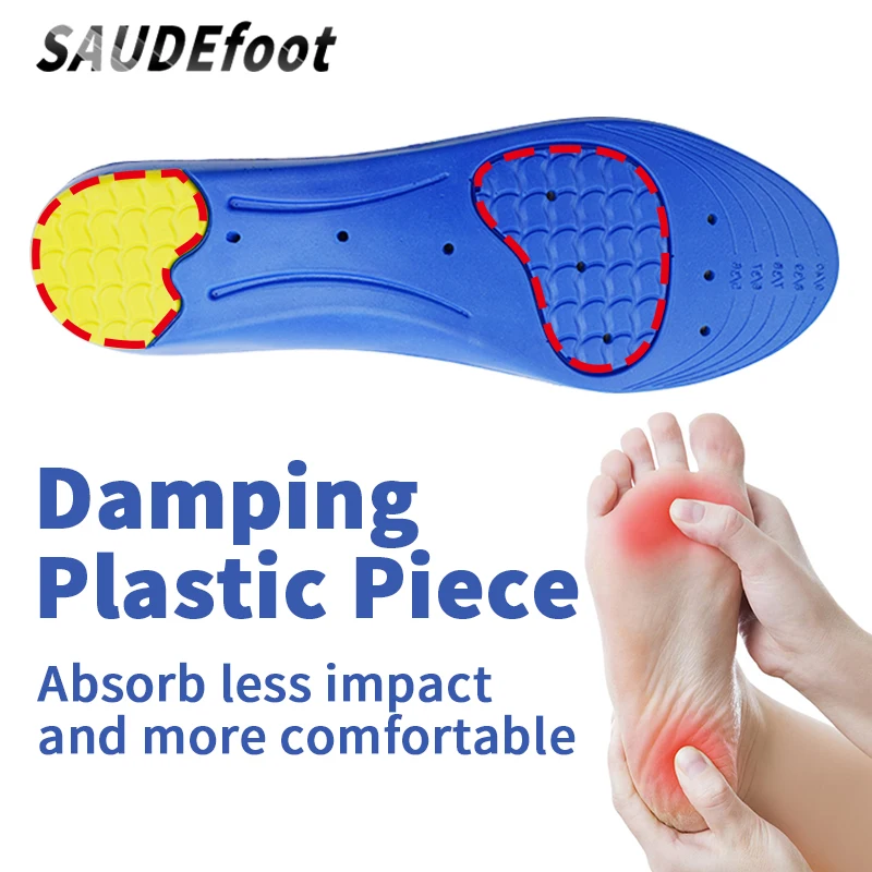 Saudefoot insoles for sneakers orthopedic sport insoles breathable shoe pad absorb with resistance to slip high arch support