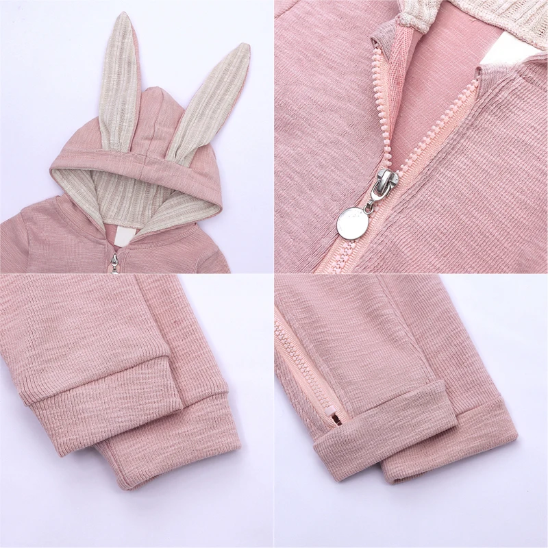 Весенний Детский комбинезон с кроликом Комбинезон Девочки младенца джемпер для