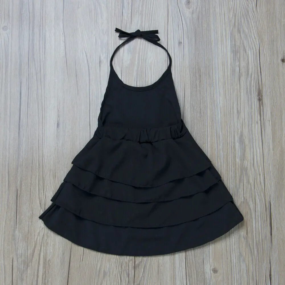 2019 летнее платье без рукавов с открытой спиной для маленьких девочек однотонное