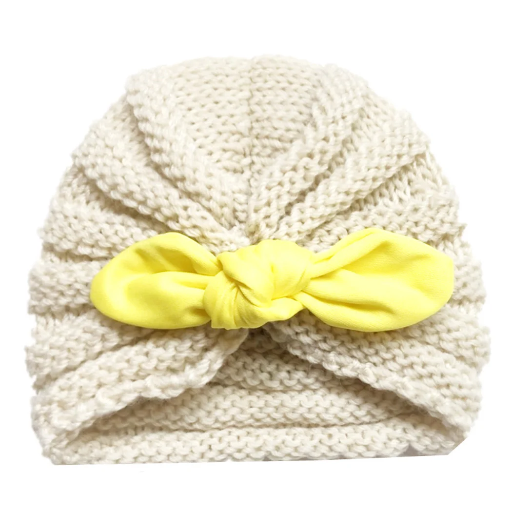 Милые детские вязаные шерстяные шапки с галстуком-бабочкой кролик шапочка