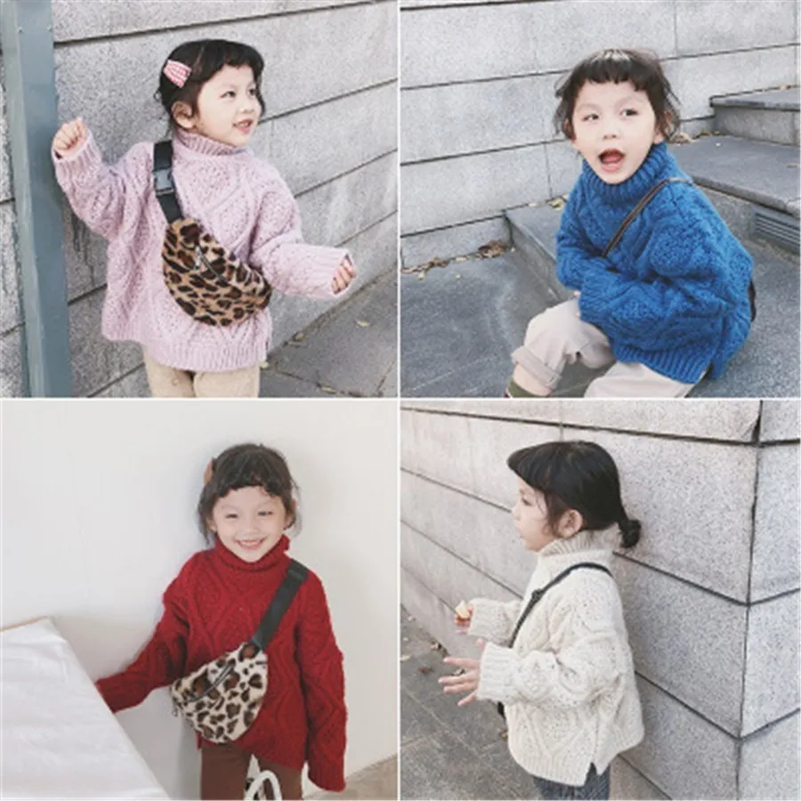 

Toddler Girl Sweater Fashion Turtleneck Jacket For Girls Knitting Casual Baby Girl Clothes 2019 New Child Kids Clothing Sweaters