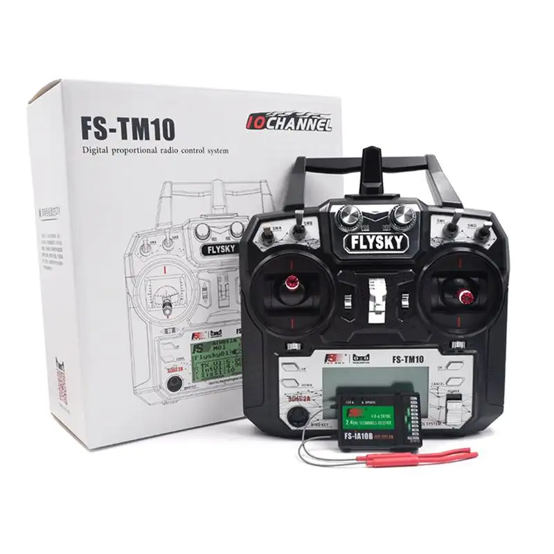 Flysky FS TM10 2 4G 10CH AFHDS RC передатчик Черный с A8S/IA10B/IA6B приемник для FPV гоночных моделей