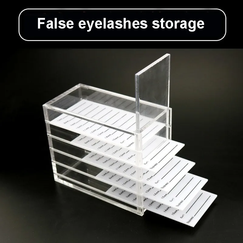 Eyelash Storage Box 5 Layers Makeup Display Container Eyelashes Glue Pallet Holder Grafting Eyelash Transparent Box Dropship