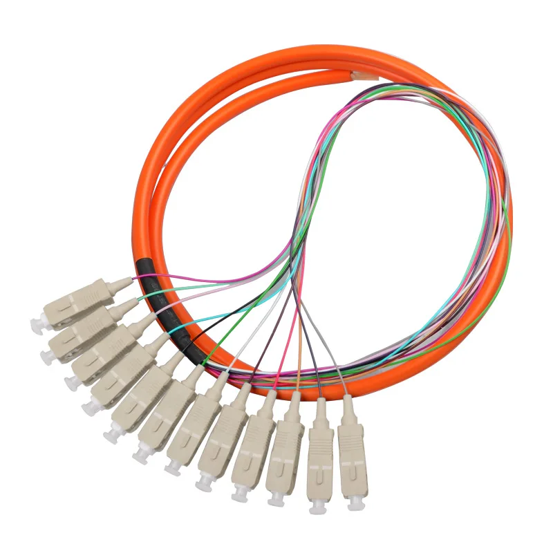 

20PCS Fiber Optic Pigtail SC Multimode MM OM1 62.5/125 12 Core Pigtail SC Bundle factory wholesale Patch Cord Free Shipping