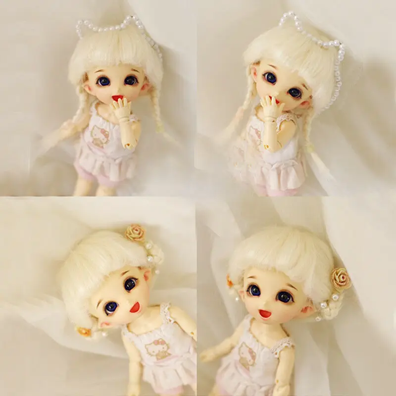 [Wamami] Бежевый длинный шерстяной парик/волосы Подходит для 1/8 Pukifee Ae Lati BJD Dollfie 12