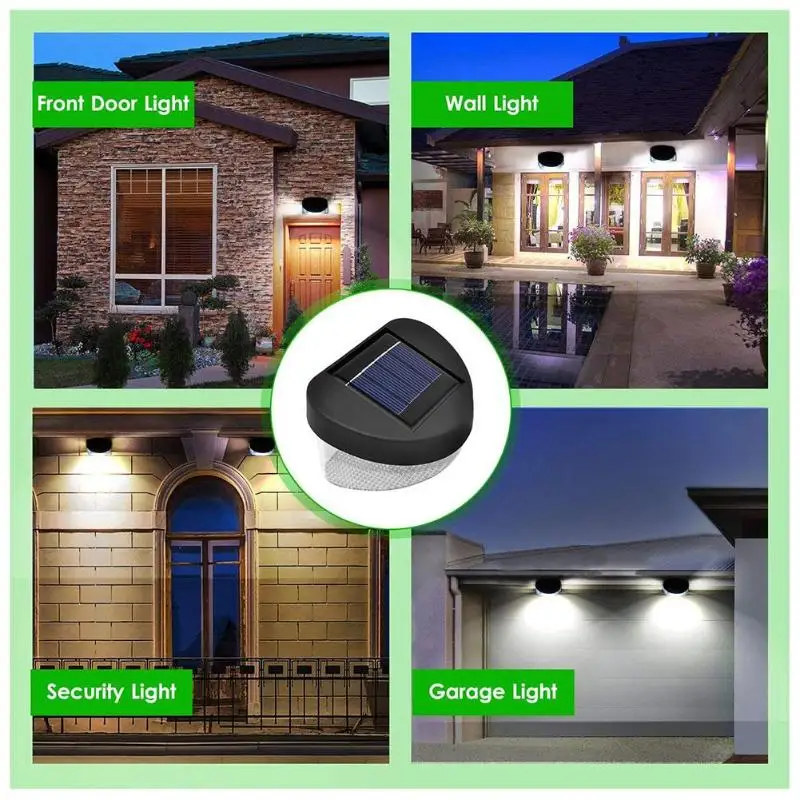 2 светодиодных светильника настенное крепление на солнечной батарее наружный