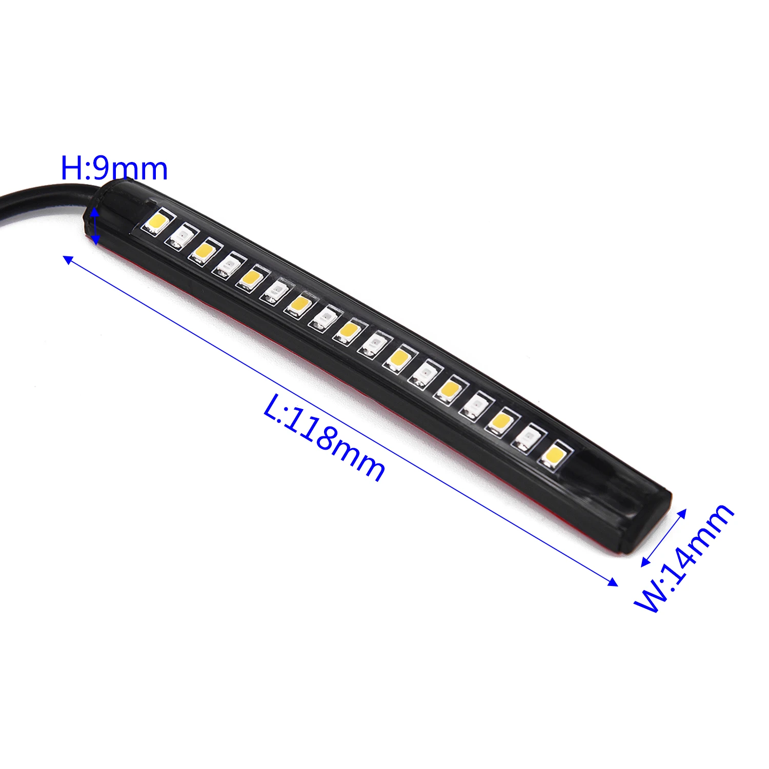 Пара 17LED гибкий полосатый свет для бара Белый Янтарный указатель поворота