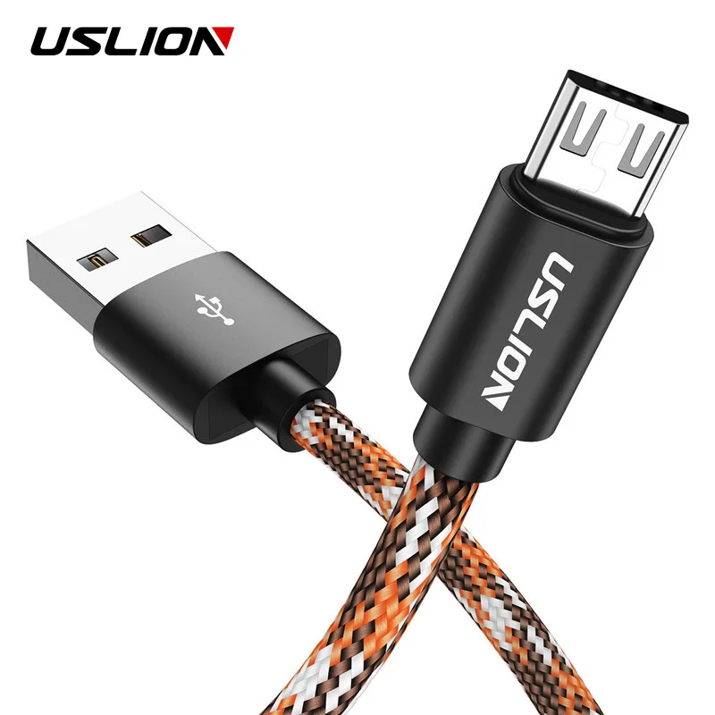 USLION usb type C Micro USB кабель с оплеткой для быстрой зарядки c зарядное устройство