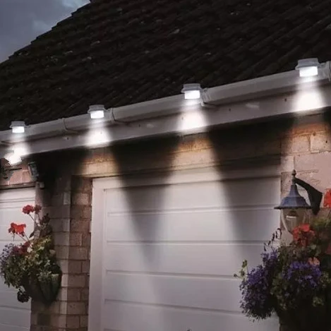 4 шт./компл.: Водостойкий светодиодный на солнечной энергии для забора водостоков