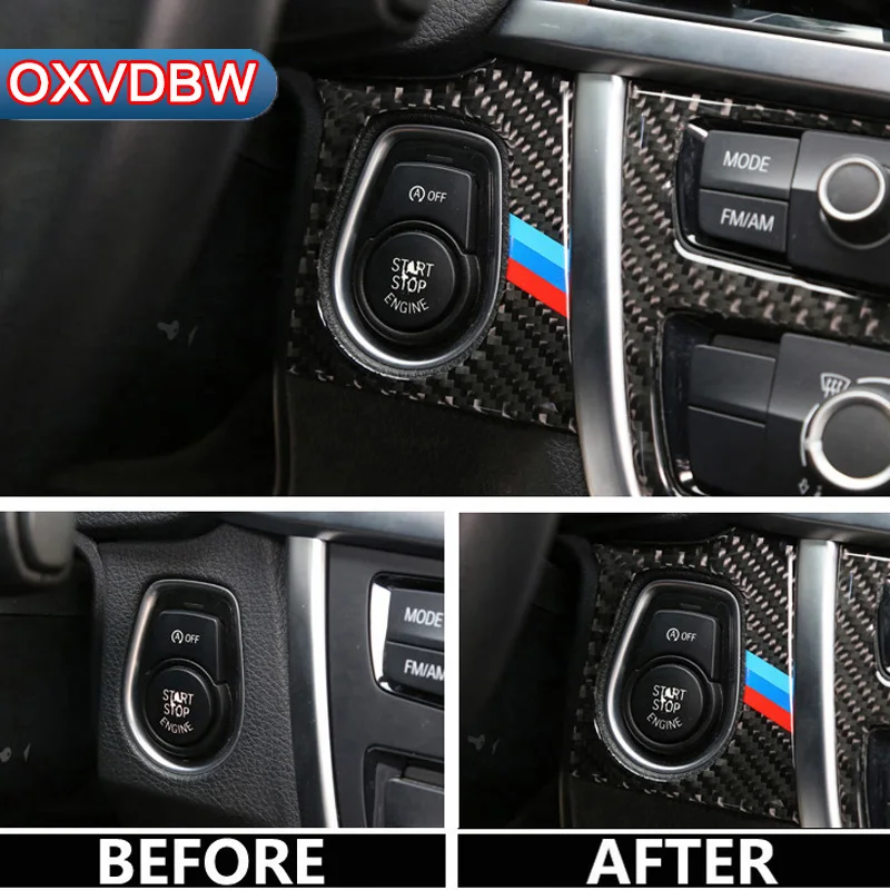 Для BMW F30 F34 внутренняя отделка из углеродного волокна кнопка запуска двигателя