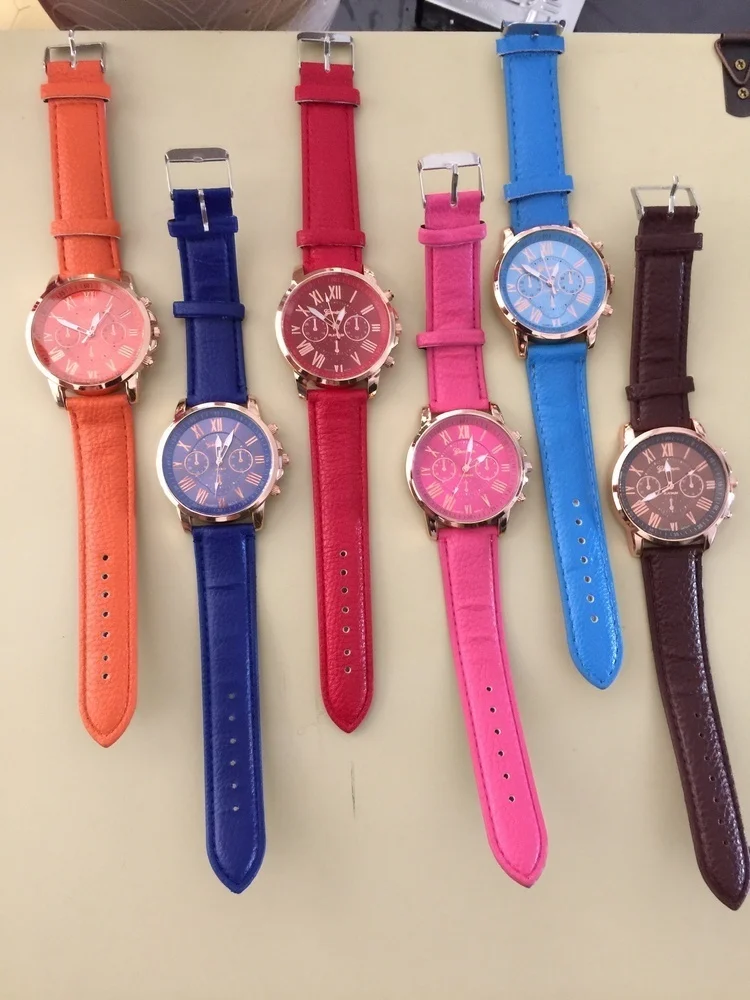 Модные повседневные женские Ретро часы Спортивные кварцевые мужские кожаный