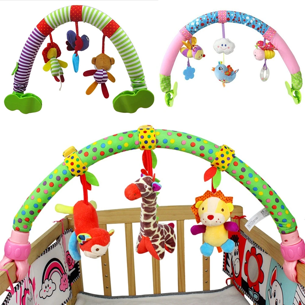 

Baby Toys Mobile Rattles Newborn Baby Stroller Car Clip Hanging Seat Stroller Toys Ocean Forest Sky Flying Animal Rattle
