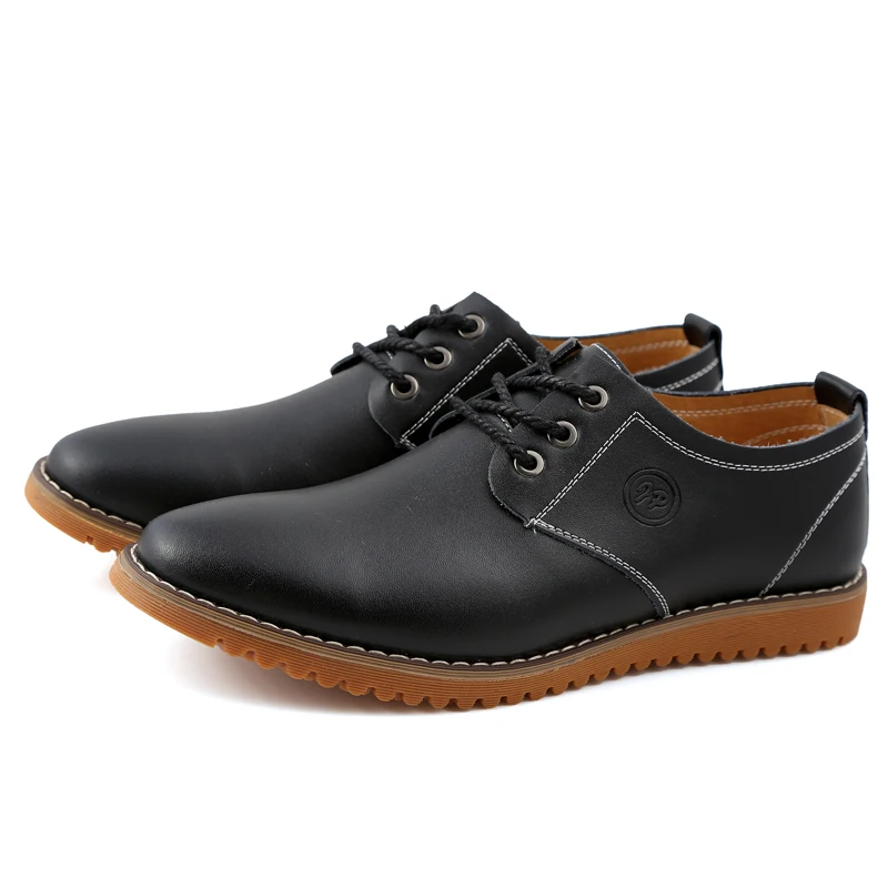 Toe Lace Size Casual Classics 38-47 Shoes Footwear Luxury Up Leather Male Daily Busniess Men Round MEIJIANA Simple | Обувь