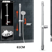 61cm bathroom shower head holder riser bracket stainless steel chrome adjustable shower riser rail set shower sliding bar