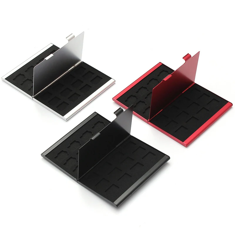 Алюминиевый футляр для карт памяти держатели TF Micro SD 24 шт. случайный цвет|Чехлы