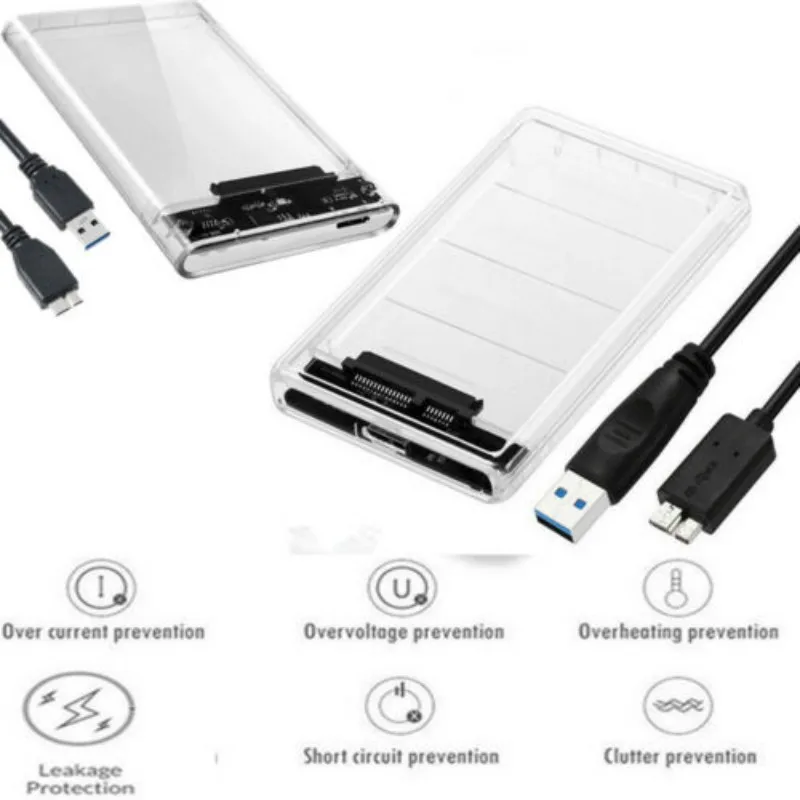 Внешний жесткий диск 2 5 дюйма корпус USB 3 0 Прозрачный чехол для HDD SSD | Дом и сад