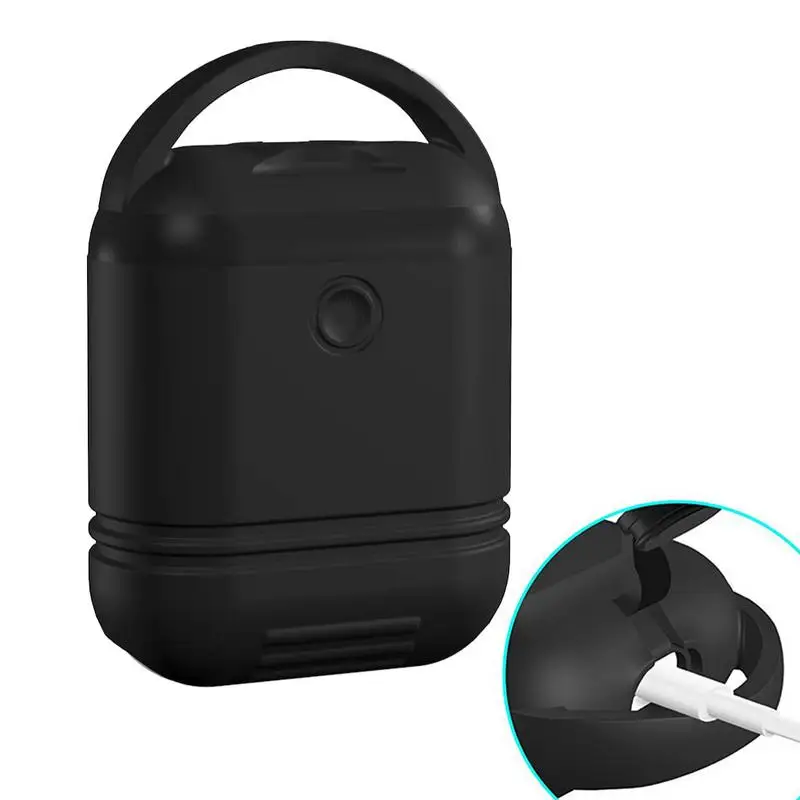 Case For Apple Bluetooth Headphones Waterproof Drop-proof Dust Belt Hook Reserved Charging Port Young Simple Black | Электроника