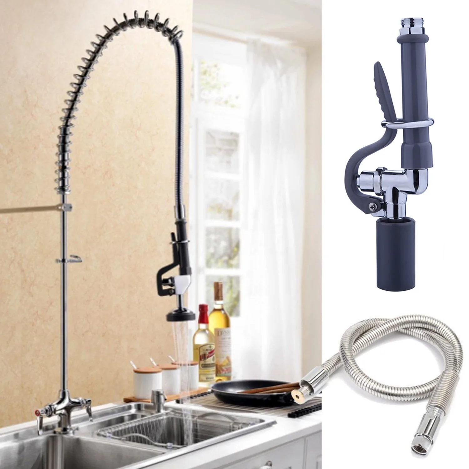 Коммерческая Кухня Prerinse кран распылитель с гибким шлангом|Насадки для крана| |