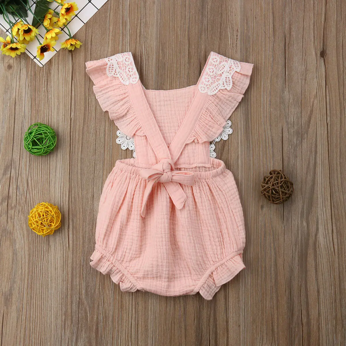 

Summer Newborn Infant Baby Girls Clothing Lace Ruffles Baby Romper Backless Jumpsuit Playsuit Baby Girls Costumes