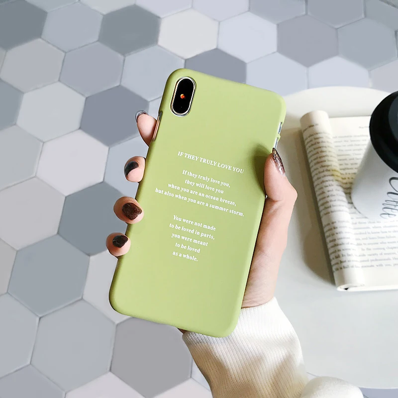 Lovebay чехол для телефона iPhone 6 6s 7 8 Plus X XR XS Max Модный матовый зеленый с мультяшной