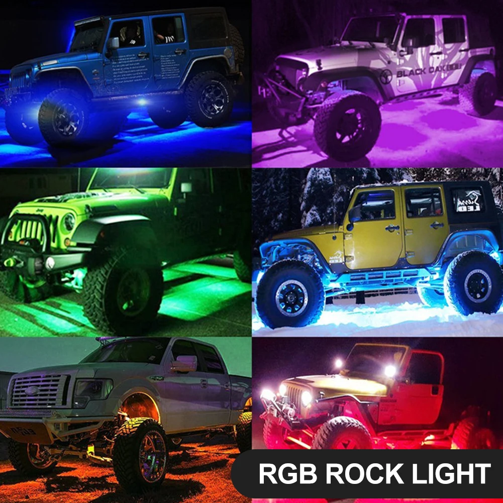 RGB светодиодные горные фонари авто Декор Автомобильный свет Функция