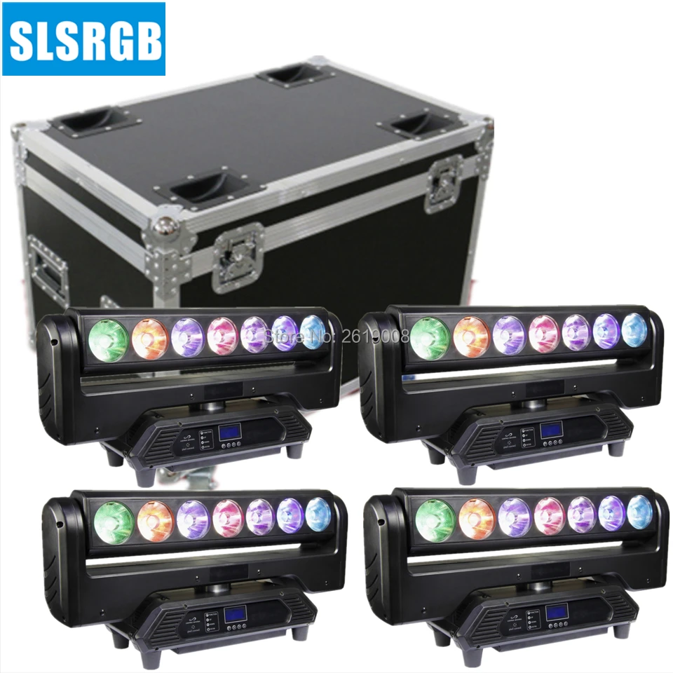 4 шт./лот с flightcase профессиональный светодиодный светильник для мытья 7x15 Вт