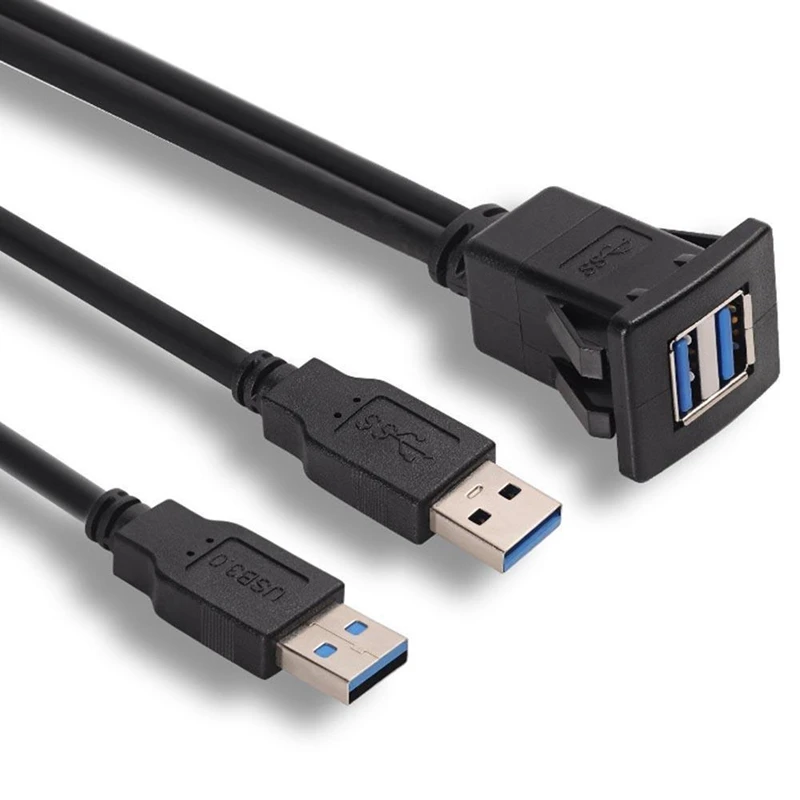 1 м Dual USB 3 0 A Male to Female Car Panel Flush Mount Удлинительный кабель | Электроника