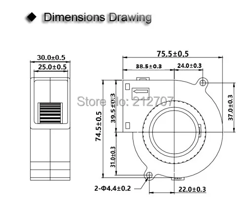 

5 pieces Gdstime DC 12V 7530 75x30mm Tubor Blwoer Cooler Air Flow Centrifugal Cooling Fan