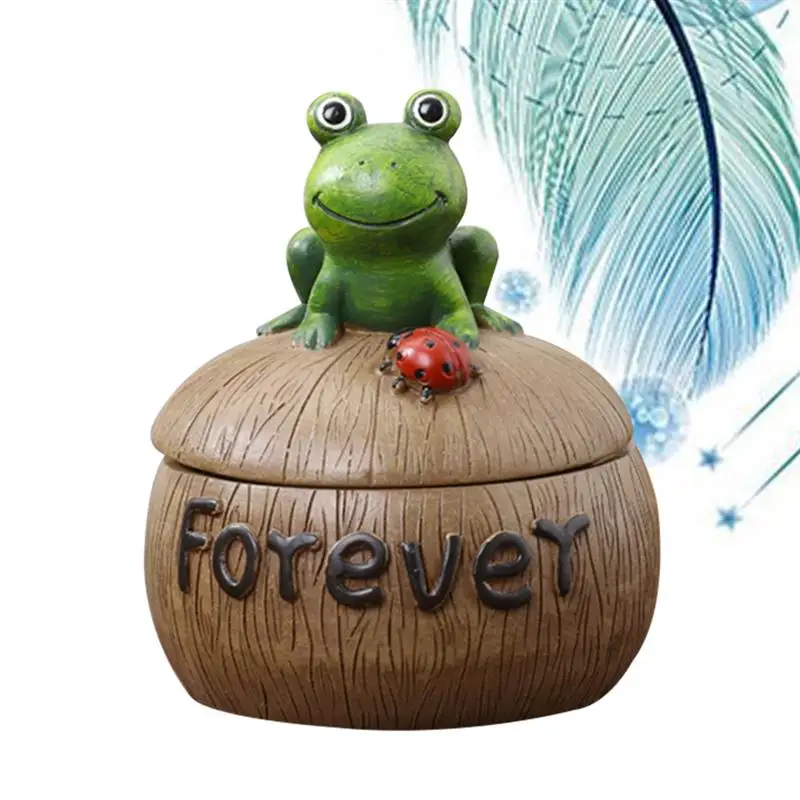 1 шт. пепельница Милая лягушка креативная смола с крышкой для домашнего офиса