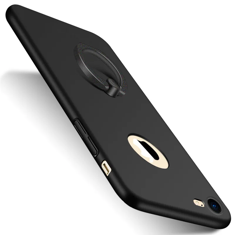 Тонкие металлические чехлы кольца для iphone 5S SE 6 6s цветной Матовый Жесткий чехол