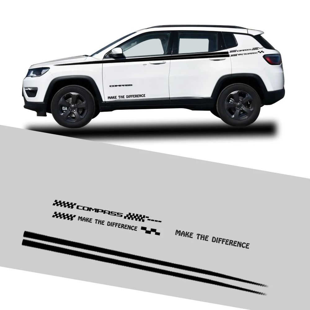 

Car Accessories For Jeep Compass Hatchback Sedan SUV Car Side Body Decal Sticker DIY Decoration Custom Vehicle Logo Decals 280CM