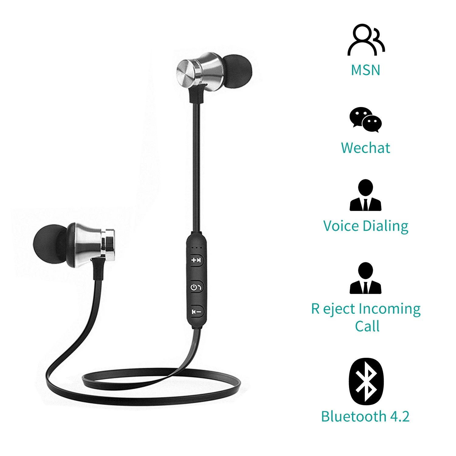 Магнитные Bluetooth-наушники гарнитура водонепроницаемые спортивные Bluetooth 4 2