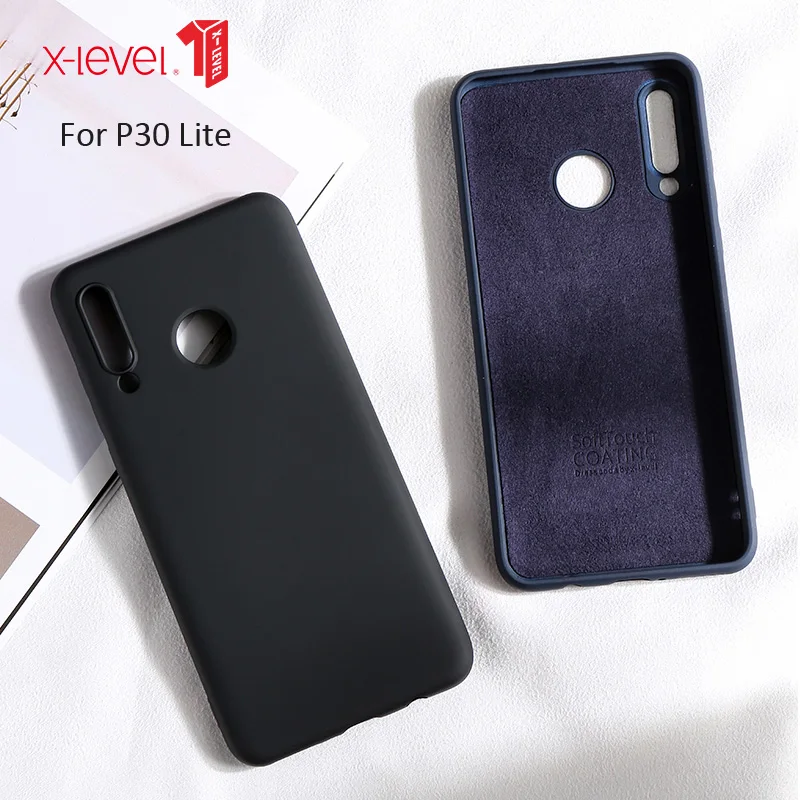 Жидкий силиконовый чехол X Level для Huawei P30 Pro Lite тонкий защитный из мягкого гелевого