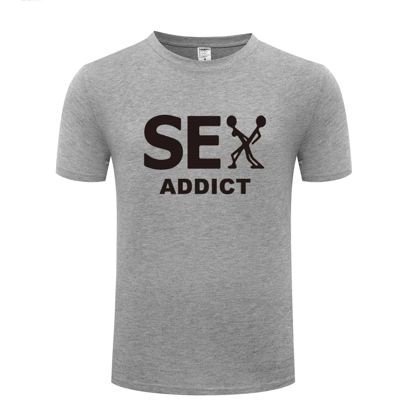 Sex Addict креативная Юмористическая Мужская футболка 2018 новая хлопковая