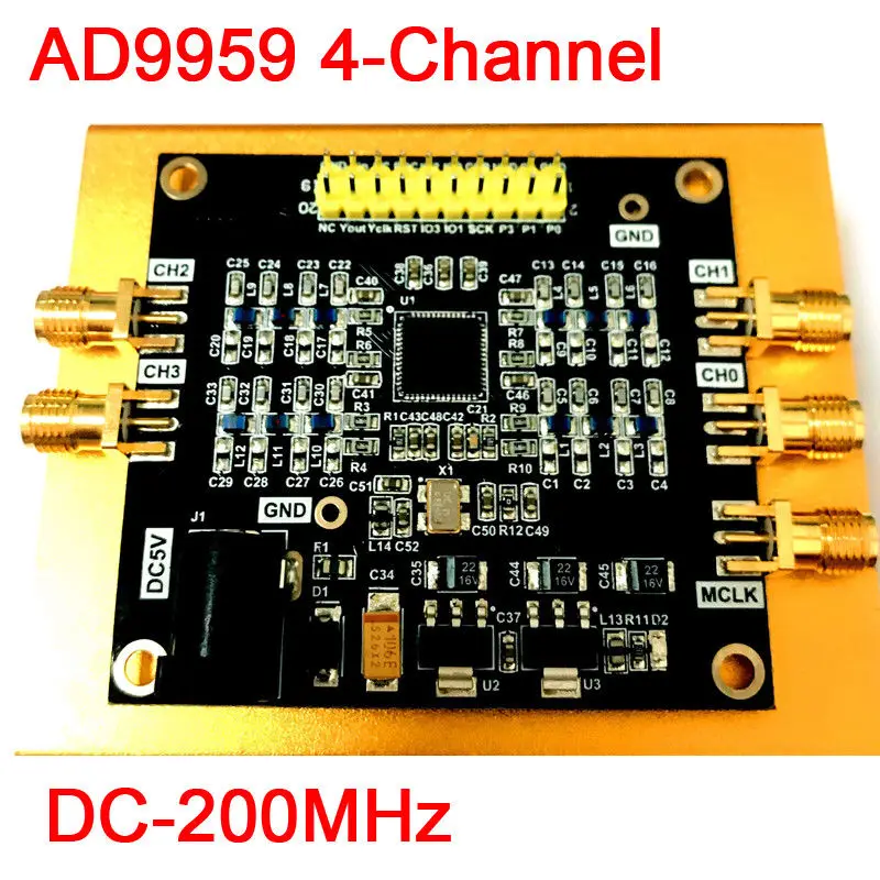 AD9959 DC 200MHz 4 канальный Радио Частота RF источник сигнала Генератор DDS: