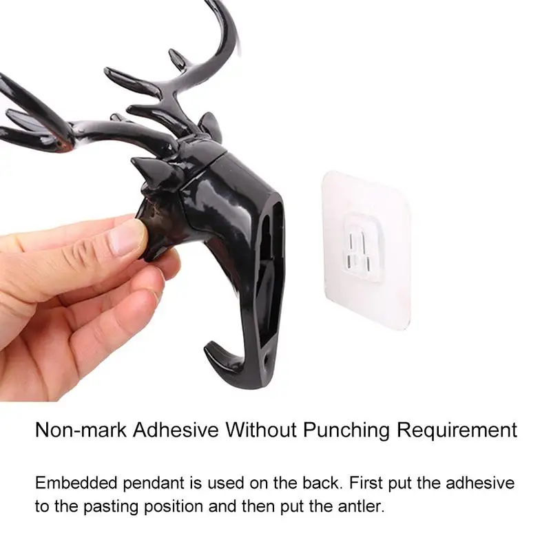 Cartoon Deer Head Animal Self Adhesive Display Racks Hook Clothing Coat Hanger Cap Room Decor Show Wall Bag Keys Sticky Holder | Дом и сад
