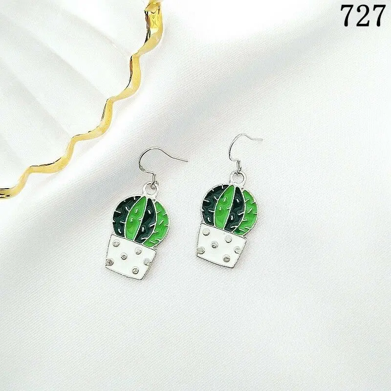Hook Pendant Dangle Drop Cactus Statement Rainbow coconut tree Butterfly Potted Love Earrings Jewelry Eardrop | Украшения и