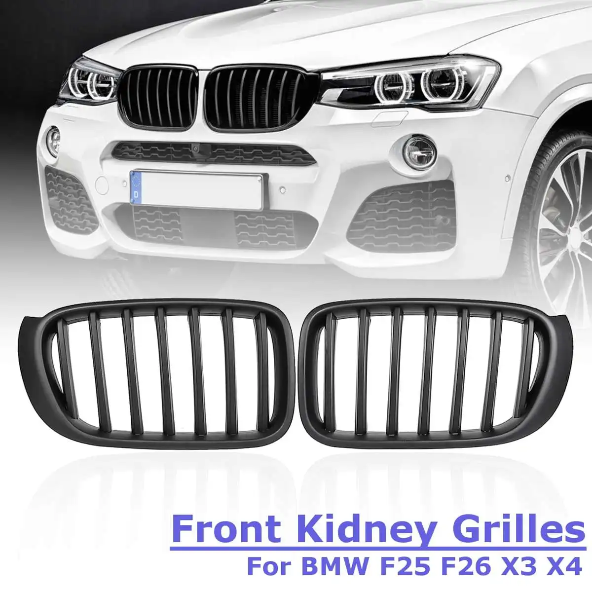 Матовый блесек для губ черный передний бампер решетка радиатора BMW X3 F25 X4 F26 2014 2015