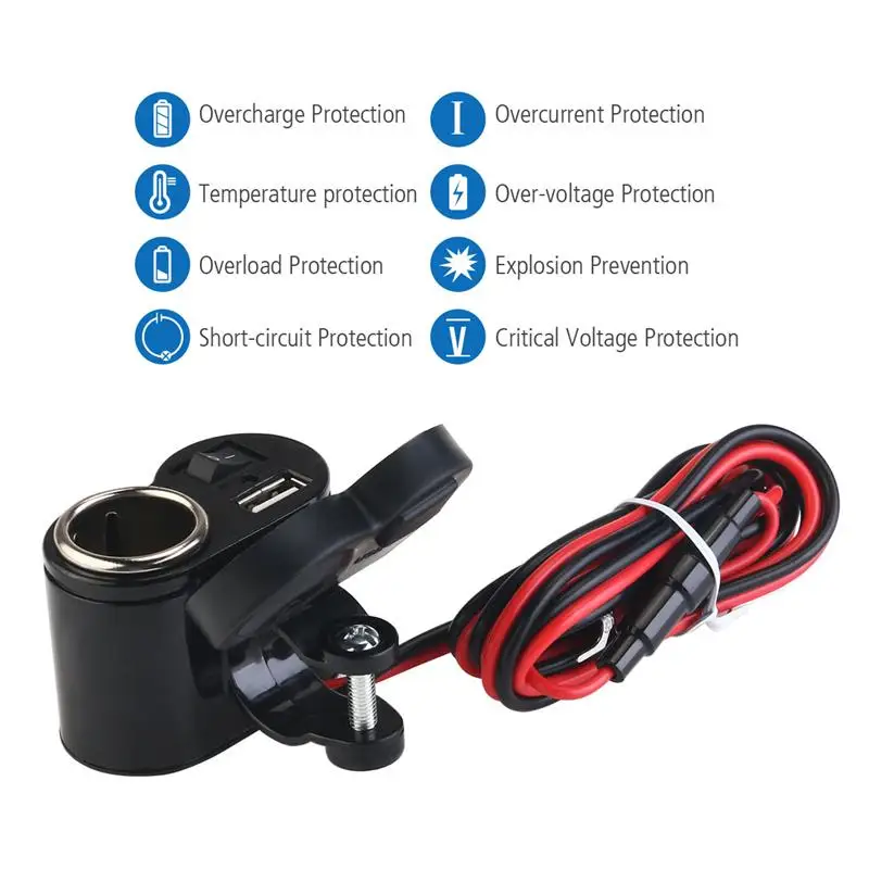 VORCOOL 12 24V мотоцикл USB порт питания прикуриватель зарядное устройство для