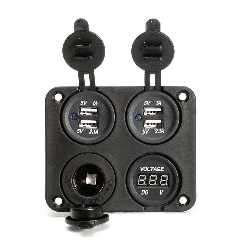 4 в 1 DC 12 V с двойным портом USB Зарядные устройства для автомобиля W/прикуривателя