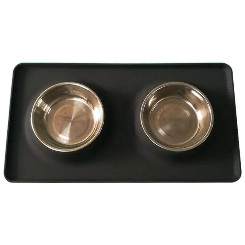Двойная миска для собак из нержавеющей стали дорожный Фидер кормления воды