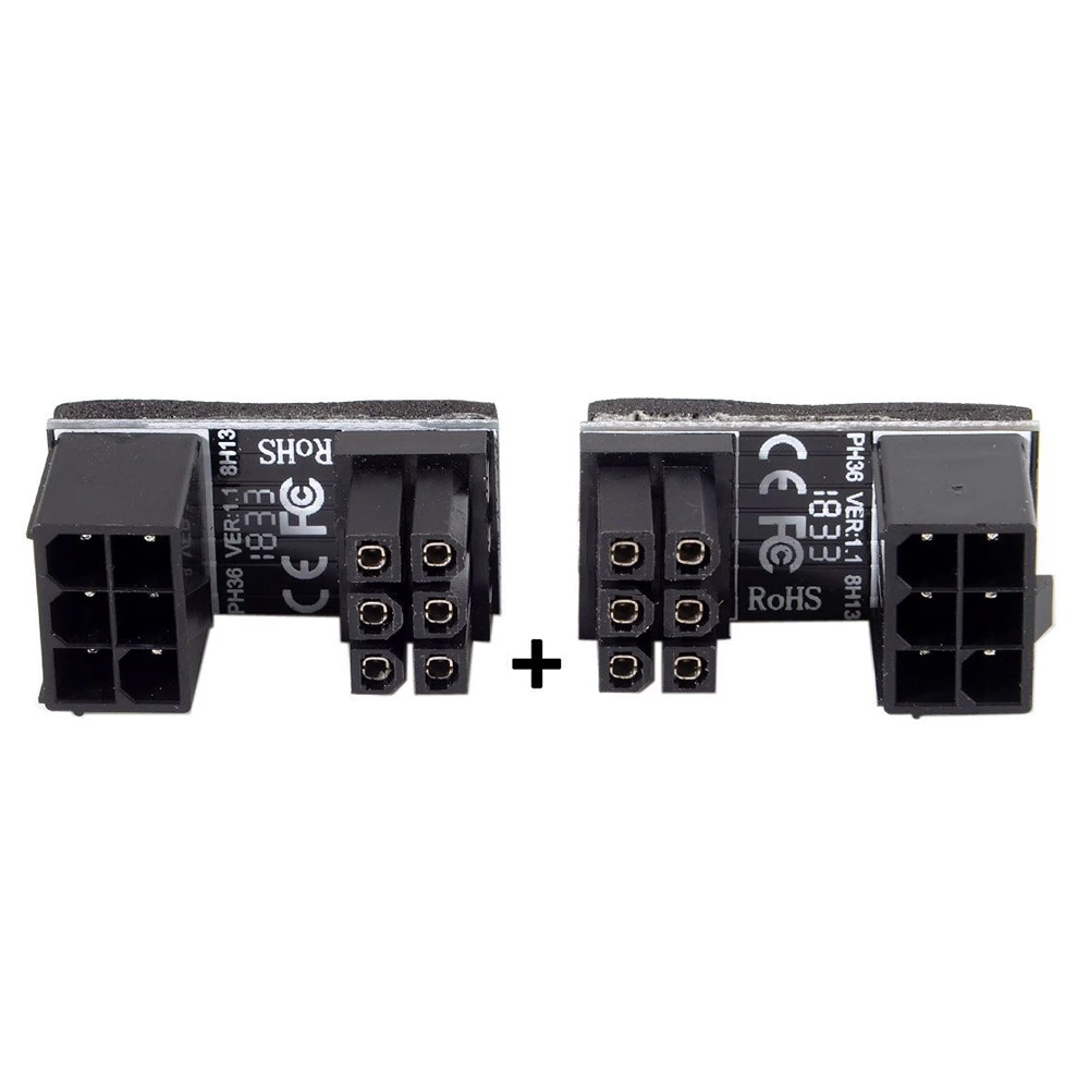 Atx 6pin Female To Male 180 Degree Angled Power Adapter For Desktops Image Card | Компьютеры и офис
