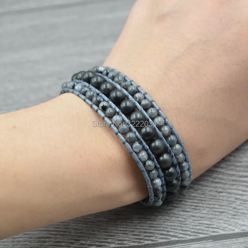 Boho натуральные камни из бисера манжеты браслеты браслет ручной работы на