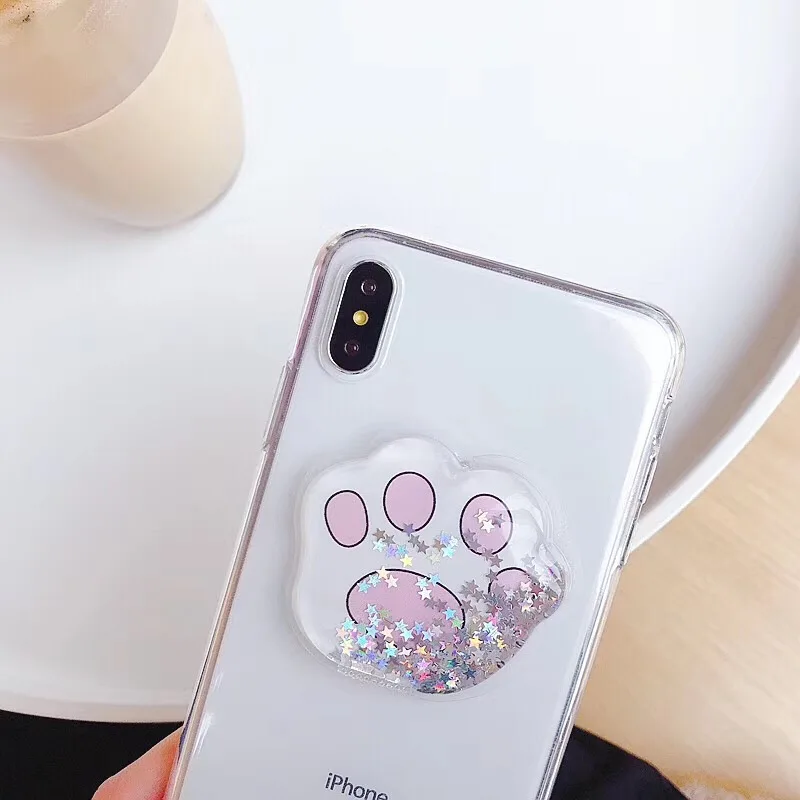 Moskado Cat-pad чехол для телефона iphone XS MAX XR X прозрачный плавающие блестки назад 8 7 6 6s