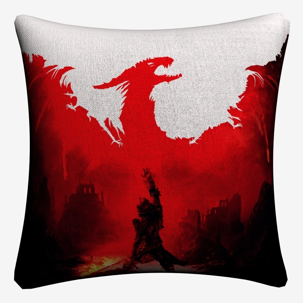 Декоративная льняная наволочка Dragon Age Inquisition для дивана 45x45 см чехол подушки