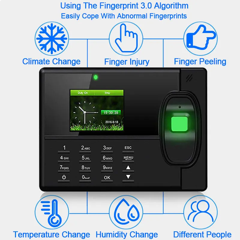 OULET Finger print Attendance USB TCPIP For Biometric Aystem Time Clock Employee Recorder Fingerprint | Безопасность и защита