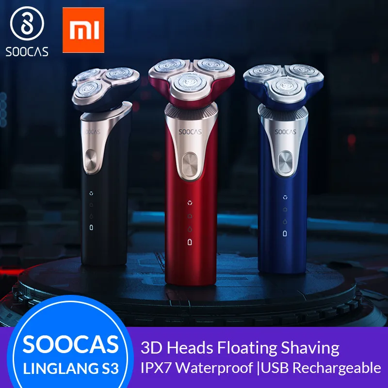 SOOCAS S3 электробритва для мужчин 3 режущие головки сухого влажного бритья RazorWireless USB
